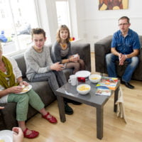 A group of people relaxing at a link up taster session