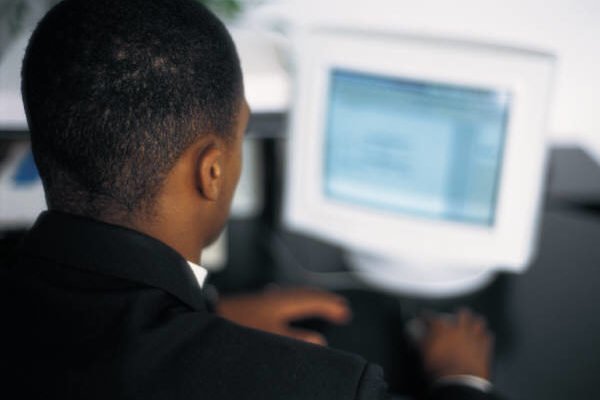 Man sitting at computer