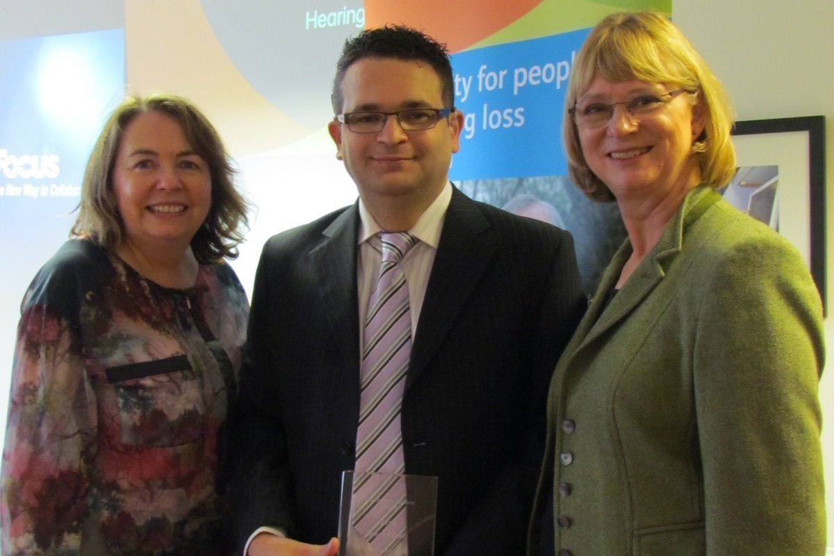 James Newell pictured with CEO Lorraine Gailey an Bernie Kelly