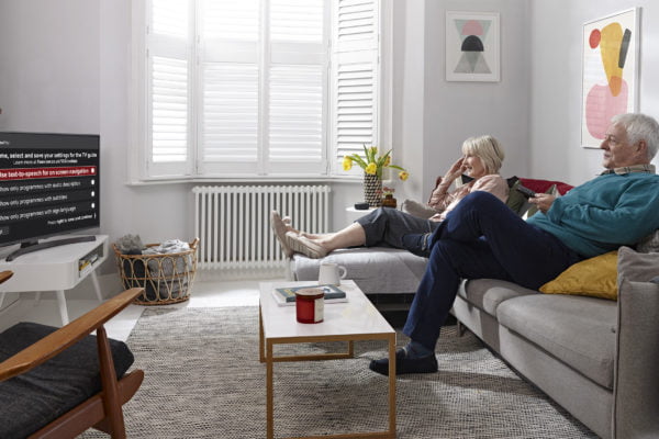Couple watching television