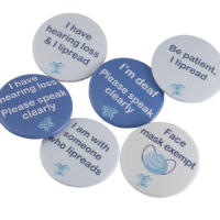 Range of hearing loss pin badge