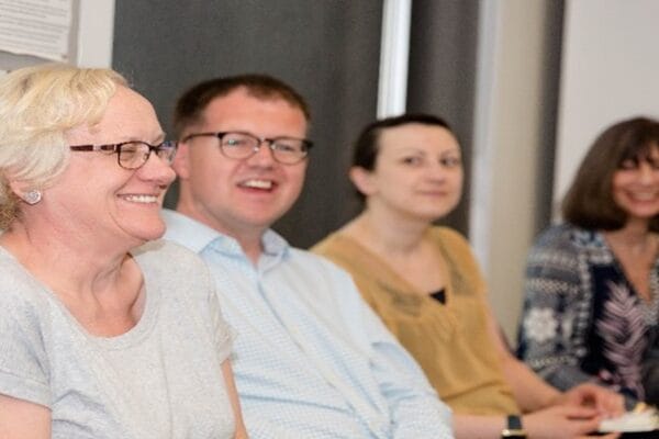 Group of people smiling